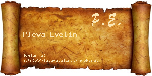 Pleva Evelin névjegykártya